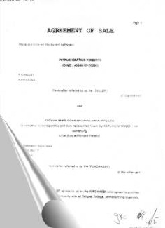 Agreement of Sale - Der Kaufvertrag Agreement of Sale - Der Kaufvertrag