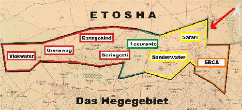 Das um die Farm Safari erweiterte Hegegebiet