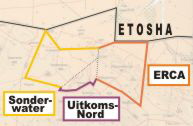 Lageskizze Farm Sonderwater + Uitkoms-Nord und ERCA